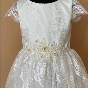 Elegant White Lace Kids Dress